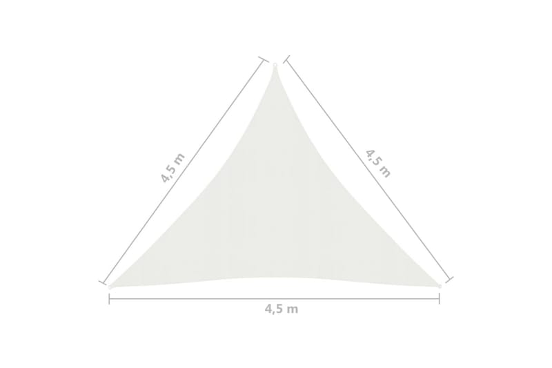 Solsejl 160 g/m² 4,5x4,5x4,5 m Hdpe Hvid - Hvid - Solsejl