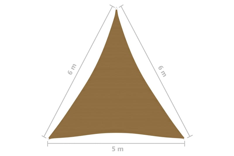 solsejl 160 g/m² 5x6x6 m HDPE gråbrun - Gråbrun - Havemøbler - Solafskærmning - Solsejl