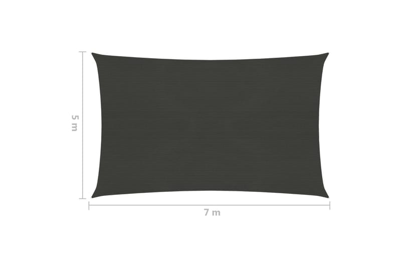 Solsejl 160 g/m² 5x7 m Hdpe Antracitgrå - Antracit - Havemøbler - Solafskærmning - Solsejl