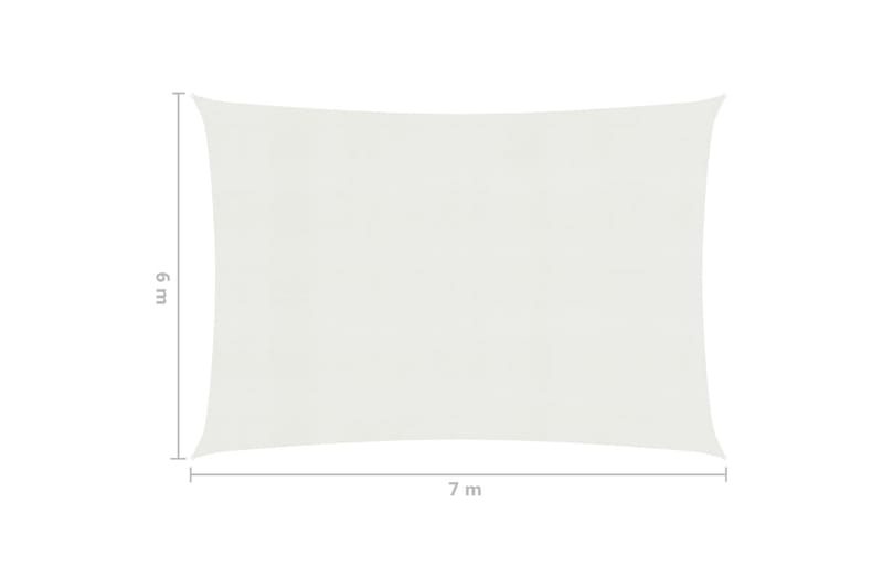 Solsejl 160 g/m² 6x7 m hdpe hvid - Hvid - Havemøbler - Solafskærmning - Solsejl