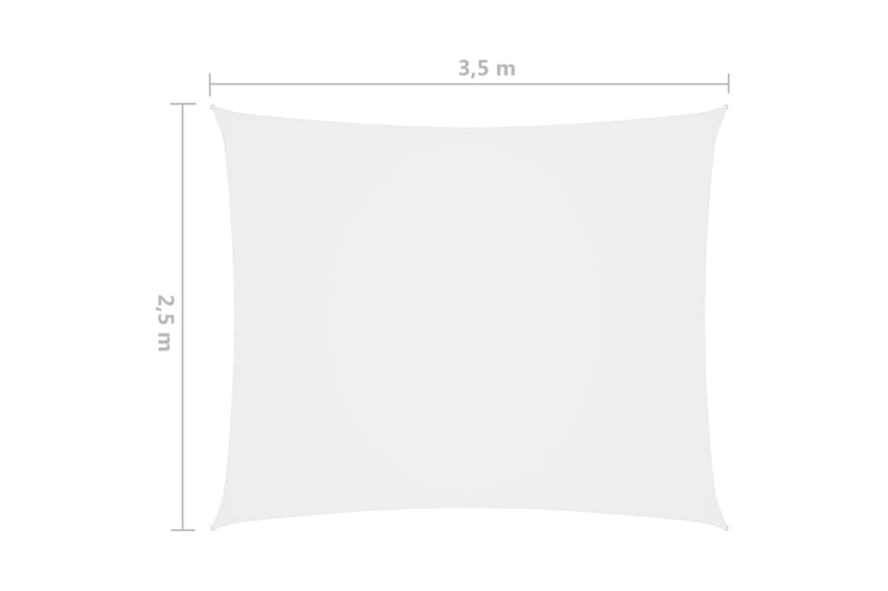 solsejl 2,5x3,5 m rektangulær oxfordstof hvid - Hvid - Solsejl