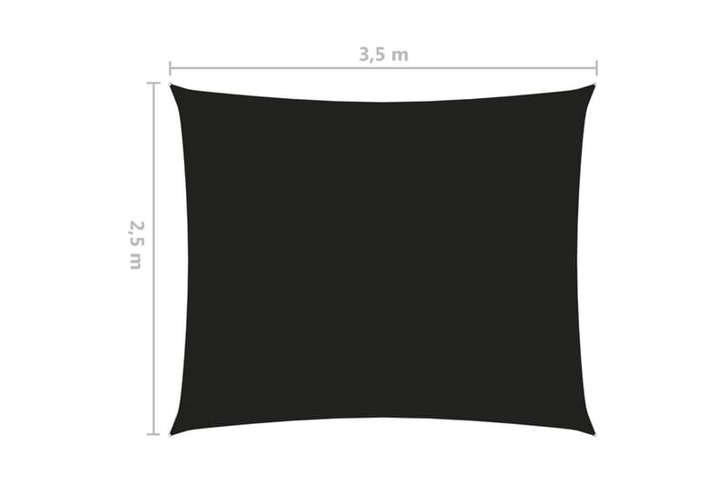 solsejl 2,5x3,5 m rektangulær oxfordstof sort - Sort - Havemøbler - Solafskærmning - Solsejl