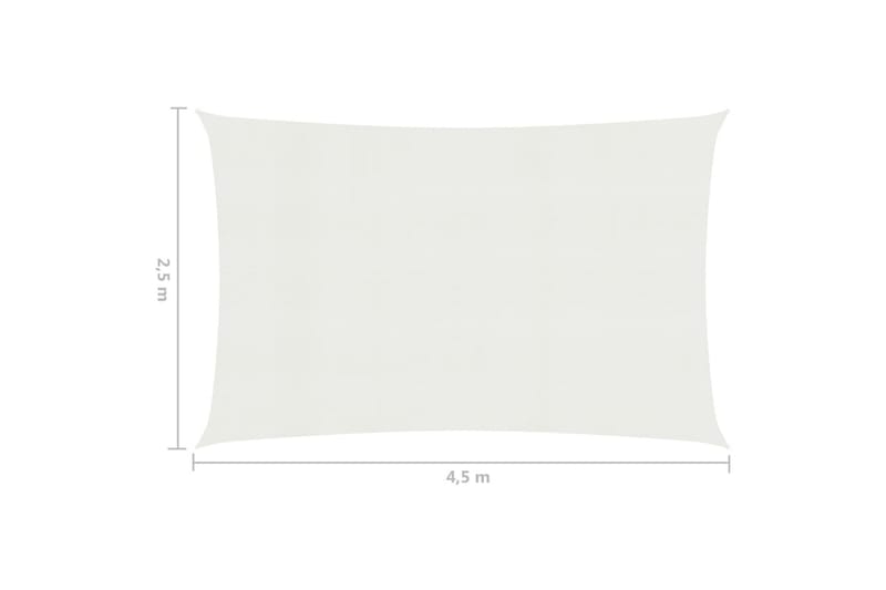 Solsejl 2,5x4,5 m 160 g/m² hdpe hvid - Hvid - Havemøbler - Solafskærmning - Solsejl