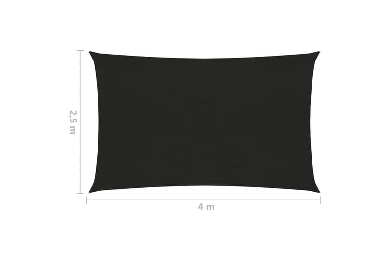 solsejl 2,5x4 m 160 g/m² HDPE sort - Sort - Havemøbler - Solafskærmning - Solsejl