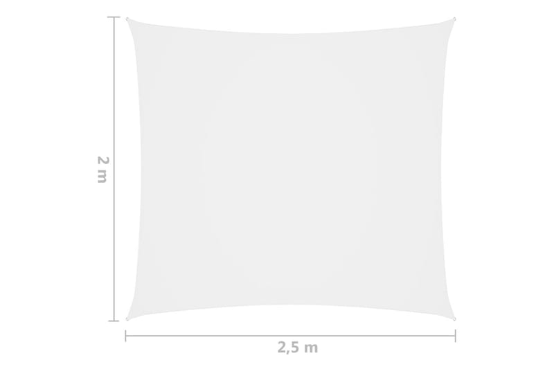 solsejl 2x2,5 m rektangulær oxfordstof hvid - Hvid - Solsejl