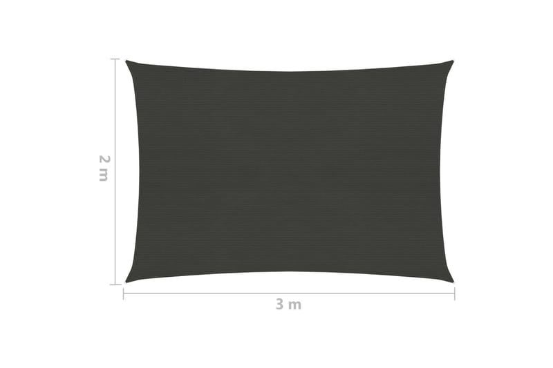 Solsejl 2x3 m 160 g/m² hdpe antracitgrå - Antracit - Havemøbler - Solafskærmning - Solsejl