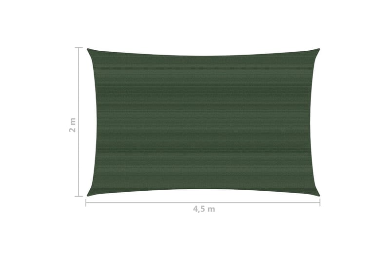 Solsejl 2x4,5 m 160 g/m² hdpe mørkegrøn - Grøn - Solsejl