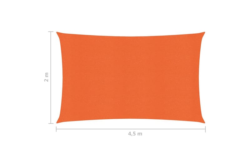 solsejl 2x4,5 m 160 g/m² HDPE orange - Orange - Solsejl