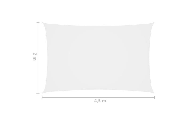 solsejl 2x4,5 m rektangulær oxfordstof hvid - Hvid - Solsejl