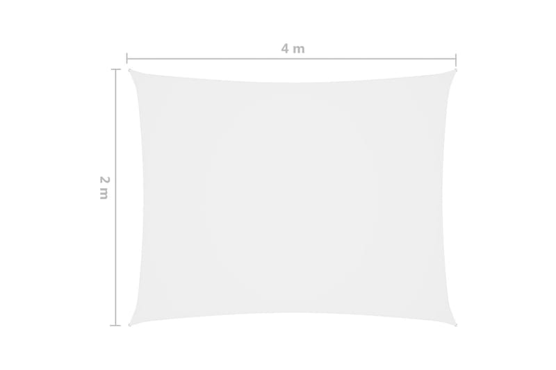 solsejl 2x4 m rektangulær oxfordstof hvid - Hvid - Solsejl