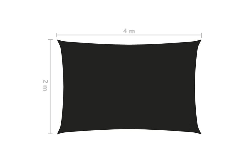 solsejl 2x4 m rektangulær oxfordstof sort - Sort - Solsejl
