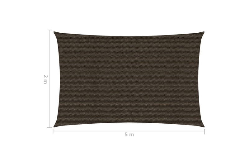 Solsejl 2x5 m 160 g/m² hdpe brun - Brun - Havemøbler - Solafskærmning - Solsejl