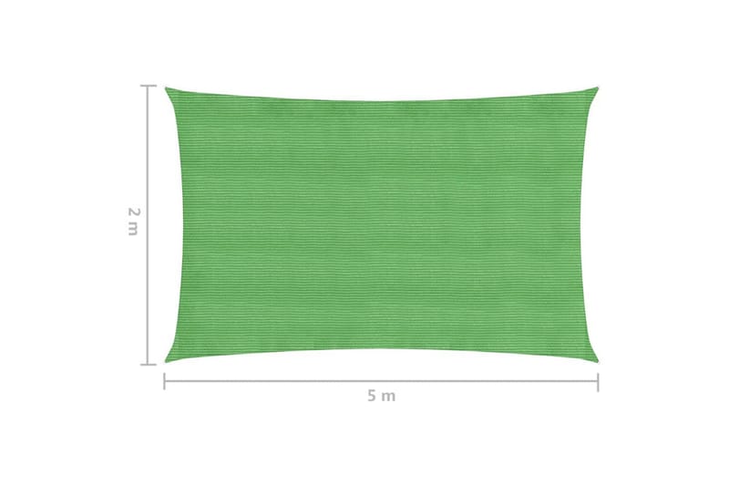 solsejl 2x5 m 160 g/m² HDPE lysegrøn - Grøn - Havemøbler - Solafskærmning - Solsejl