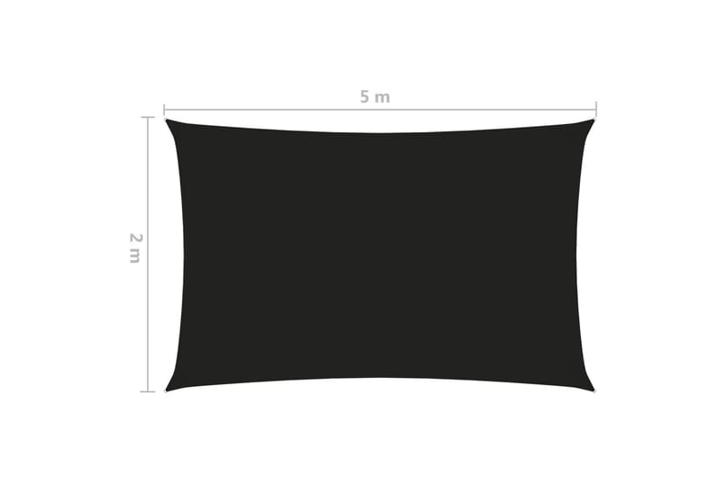 solsejl 2x5 m rektangulær oxfordstof sort - Sort - Solsejl