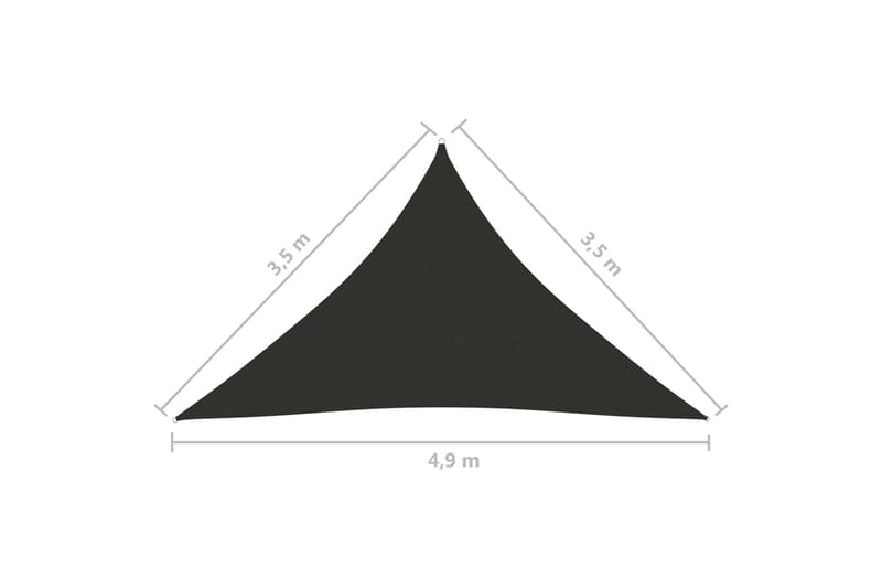 solsejl 3,5x3,5x4,9 m trekantet oxfordstof antracitgrå - Antracit - Solsejl