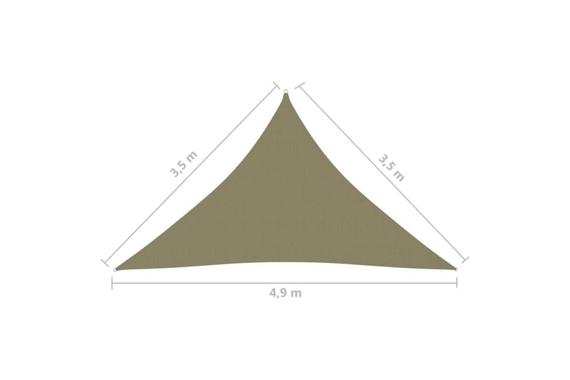 solsejl 3,5x3,5x4,9 m trekantet oxfordstof beige - Beige - Solsejl