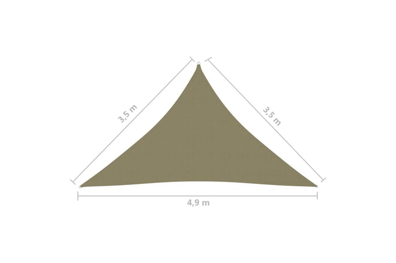 solsejl 3,5x3,5x4,9 m trekantet oxfordstof beige - Beige - Havemøbler - Solafskærmning - Solsejl