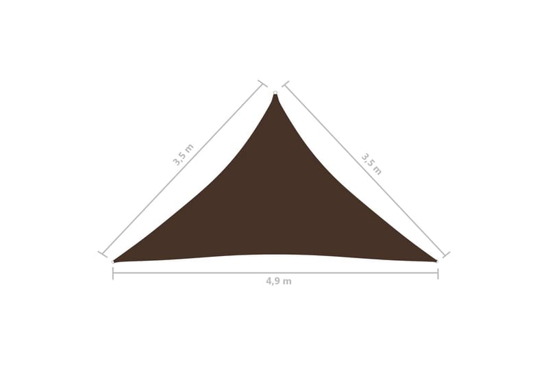 solsejl 3,5x3,5x4,9 m trekantet oxfordstof brun - Brun - Solsejl