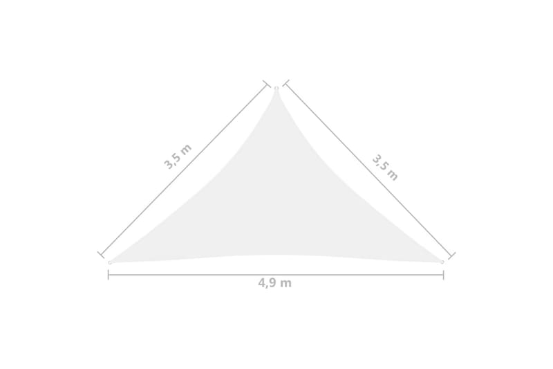 solsejl 3,5x3,5x4,9 m trekantet oxfordstof hvid - Hvid - Solsejl