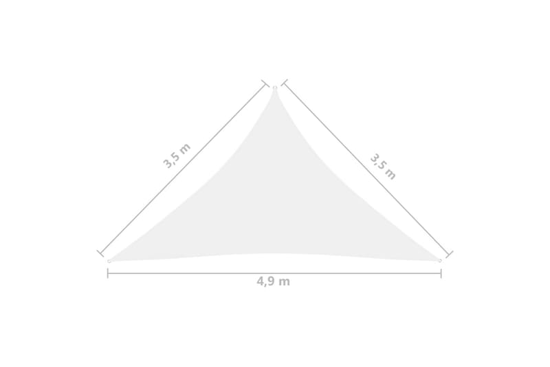 solsejl 3,5x3,5x4,9 m trekantet oxfordstof hvid - Hvid - Havemøbler - Solafskærmning - Solsejl
