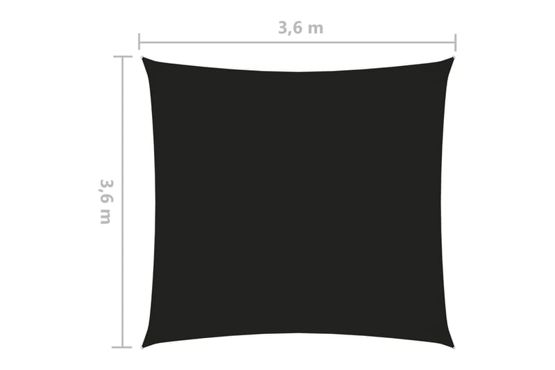 solsejl 3,6x3,6 m oxfordstof firkantet sort - Sort - Havemøbler - Solafskærmning - Solsejl