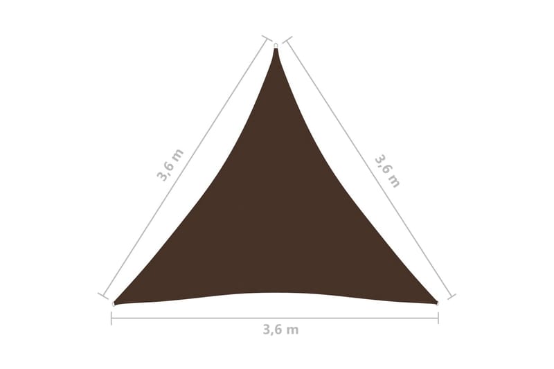 solsejl 3,6x3,6x3,6 m oxfordstof trekantet brun - Brun - Solsejl