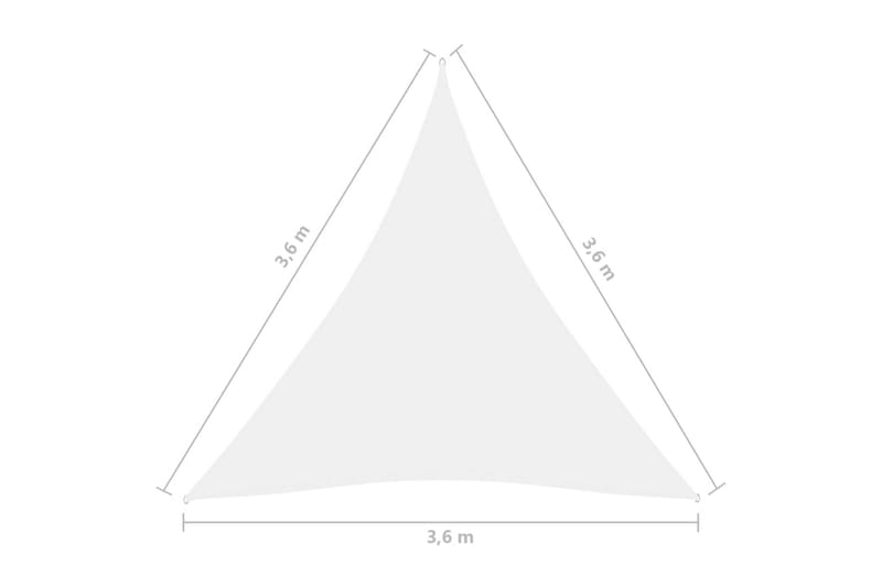 solsejl 3,6x3,6x3,6 m oxfordstof trekantet hvid - Hvid - Solsejl