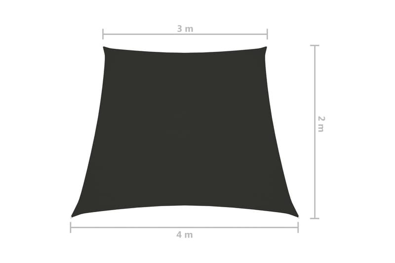 solsejl 3/4x2 m oxfordstof trapezfacon antracitgrå - Antracit - Solsejl