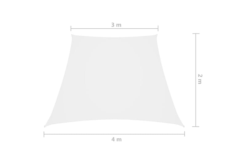 solsejl 3/4x2 m oxfordstof trapezfacon hvid - Hvid - Solsejl