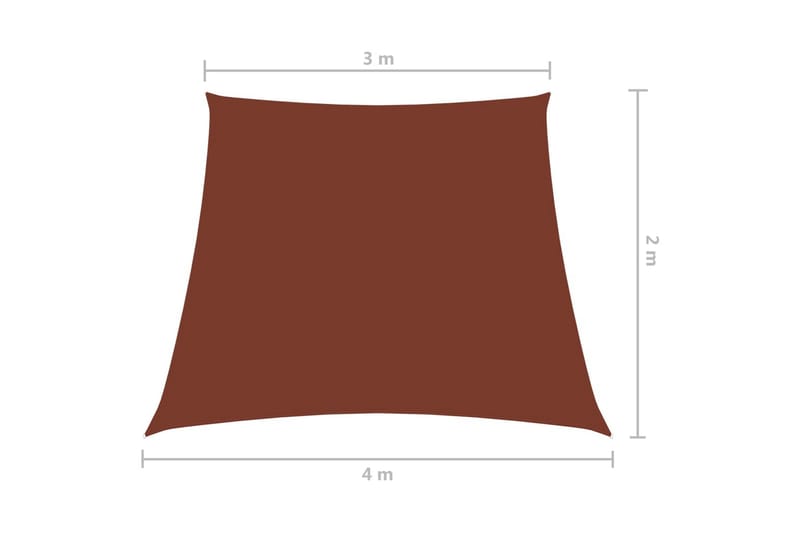 solsejl 3/4x2 m oxfordstof trapezfacon terrakotta - Solsejl