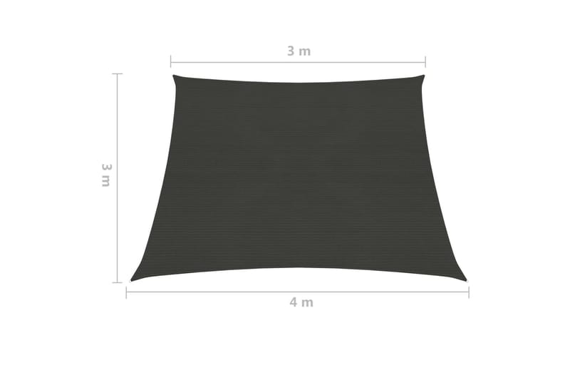 solsejl 3/4x3 cm 160 g/m² HDPE antracitgrå - Antracit - Solsejl