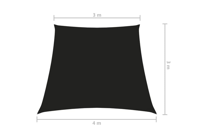 solsejl 3/4x3 m oxfordstof trapezfacon sort - Sort - Solsejl