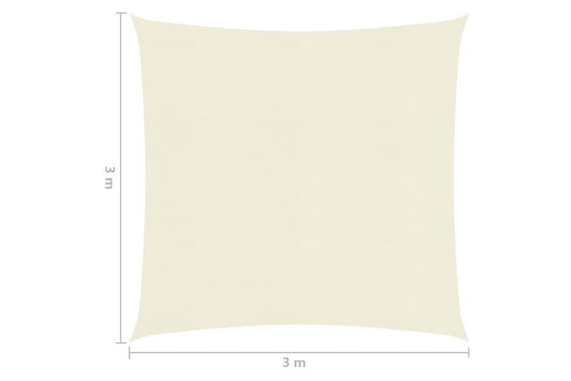 Solsejl 3x3 m 160 g/m² hdpe cremefarvet - Creme - Havemøbler - Solafskærmning - Solsejl