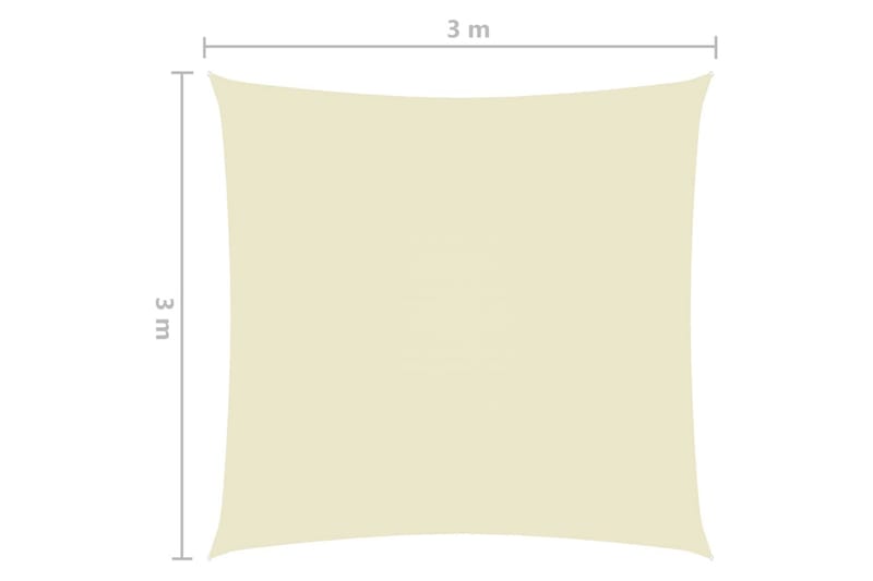 solsejl 3x3 m firkantet oxfordstof cremefarvet - Creme - Solsejl