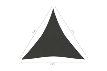 solsejl 3x3x3 m 160 g/m² HDPE antracitgrå - Antracit - Havemøbler - Solafskærmning - Solsejl
