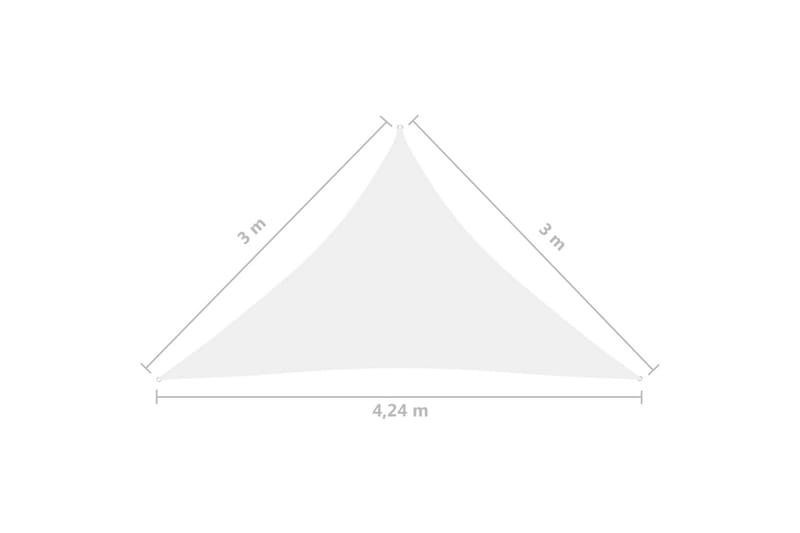 solsejl 3x3x4,24 m trekantet oxfordstof hvid - Hvid - Solsejl