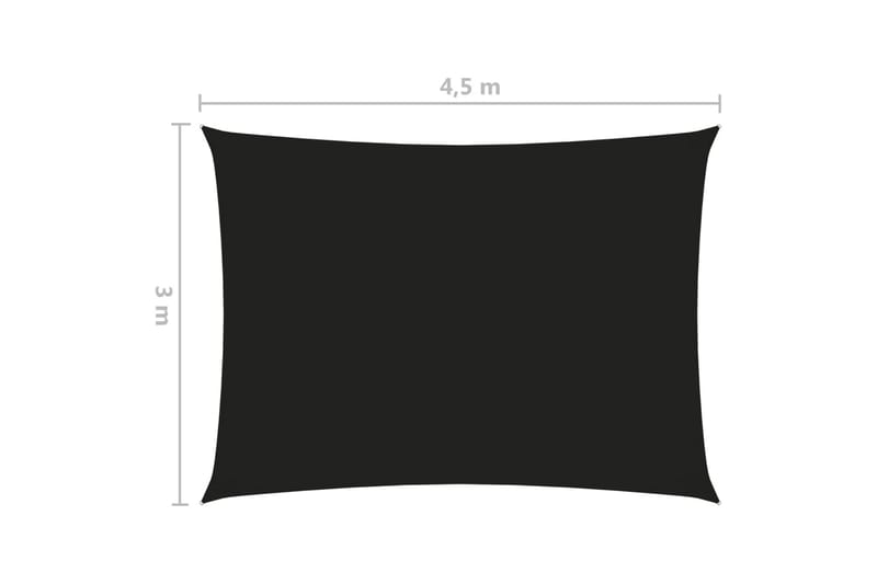 solsejl 3x4,5 m rektangulær oxfordstof sort - Sort - Solsejl