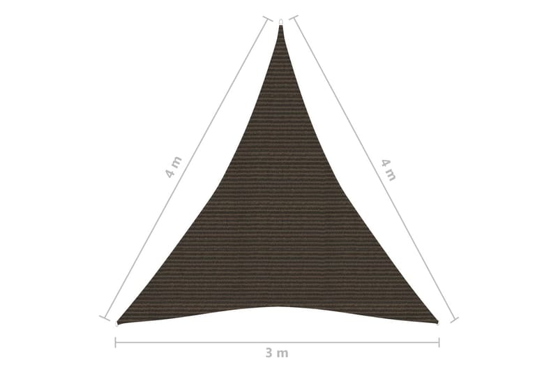 solsejl 3x4x4 m 160 g/m² HDPE sort - Brun - Solsejl