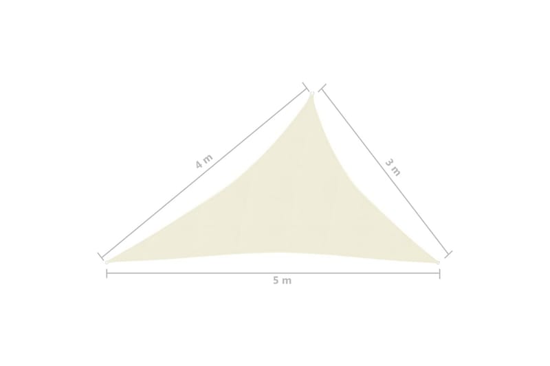 Solsejl 3x4x5 m 160 g/m² hdpe cremefarvet - Creme - Havemøbler - Solafskærmning - Solsejl