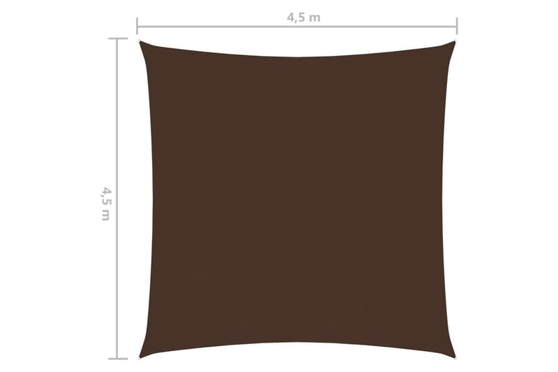 solsejl 4,5x4,5 m firkantet oxfordstof brun - Brun - Solsejl