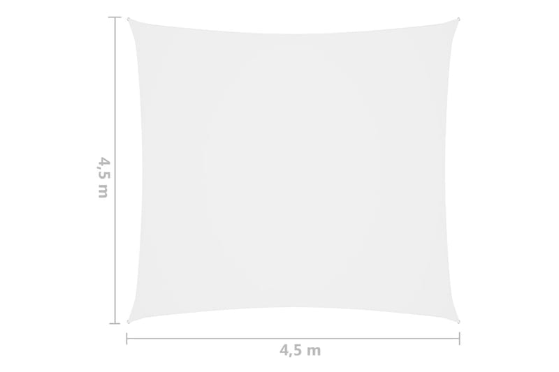 solsejl 4,5x4,5 m firkantet oxfordstof hvid - Hvid - Solsejl