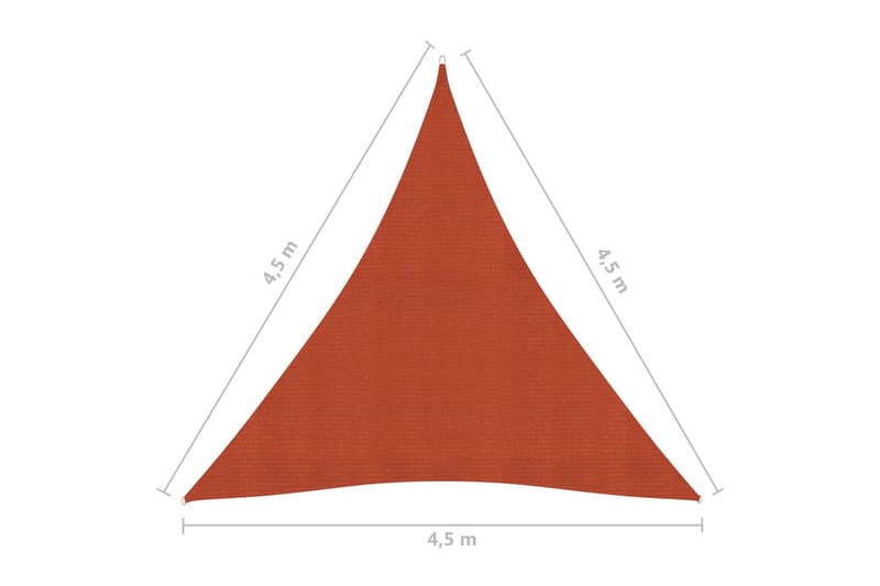 solsejl 4,5x4,5x4,5 m 160 g/m² HDPE terrakotta - Solsejl