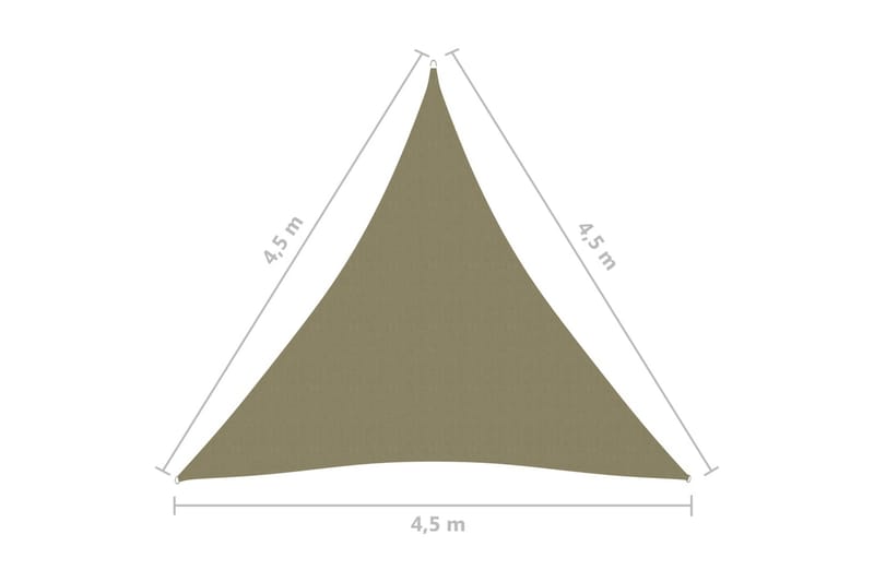 solsejl 4,5x4,5x4,5 m oxfordstof trekantet beige - Beige - Solsejl