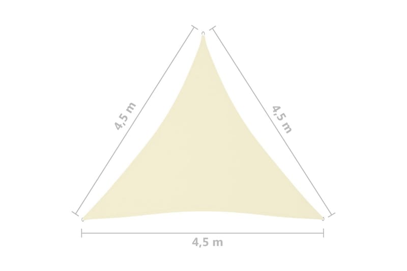 solsejl 4,5x4,5x4,5 m trekantet oxfordstof cremefarvet - Creme - Solsejl