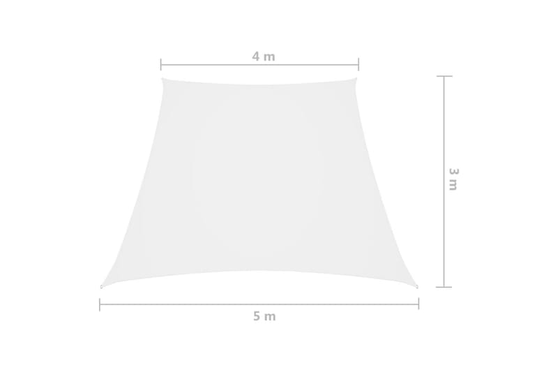 solsejl 4/5x3 m oxfordstof trapezfacon hvid - Hvid - Solsejl