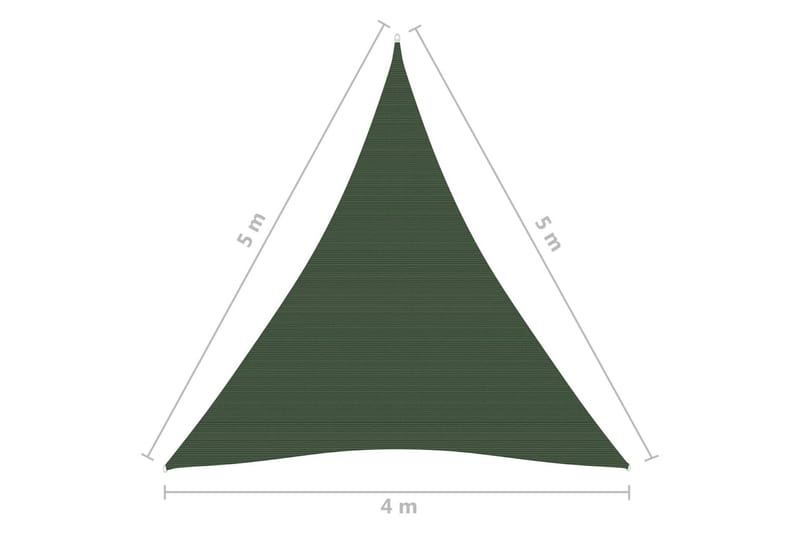 solsejl 4/5x5 m 160 g/m² HDPE mørkegrøn - Grøn - Havemøbler - Solafskærmning - Solsejl