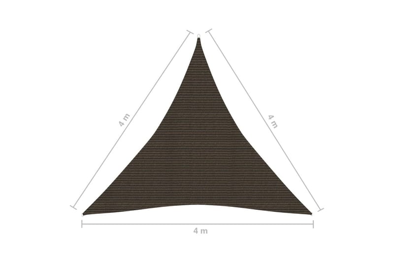 solsejl 4x4x4 m 160 g/m² HDPE brun - Brun - Solsejl