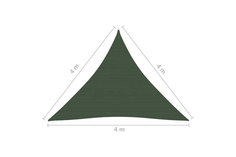 solsejl 4x4x4 m 160 g/m² HDPE mørkegrøn - Grøn - Solsejl