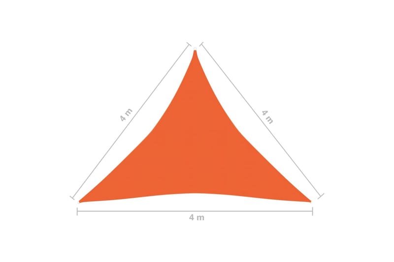 solsejl 4x4x4 m 160 g/m² HDPE orange - Orange - Havemøbler - Solafskærmning - Solsejl