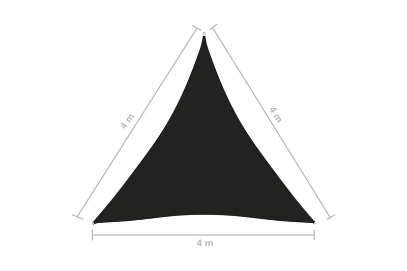 solsejl 4x4x4 m trekantet oxfordstof sort - Sort - Solsejl